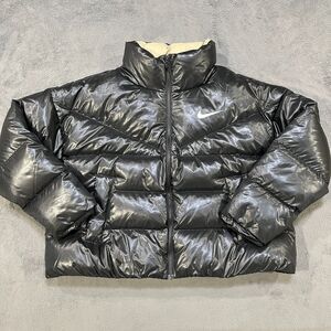 Nike Full Zip Black Glossy Puffer Outdoor Winter Jacket Women's Size XL
